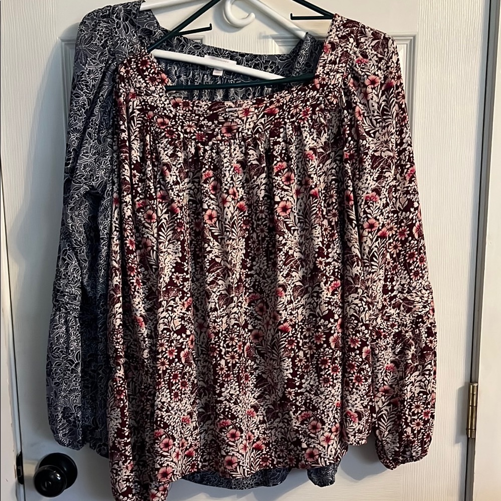 2 Floral Print Women's Tops